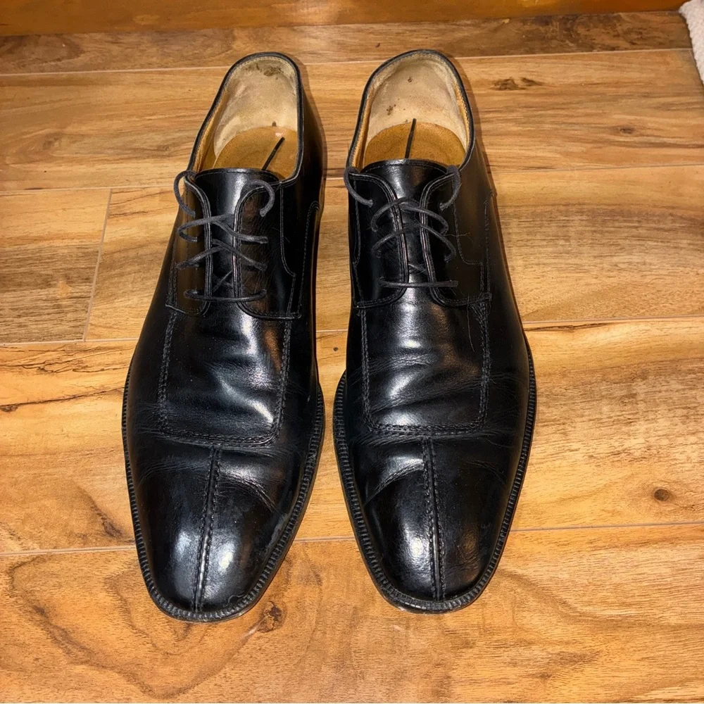 Moreschi Black Leather Dress Shoes – Made in Italy - mens size 10.5